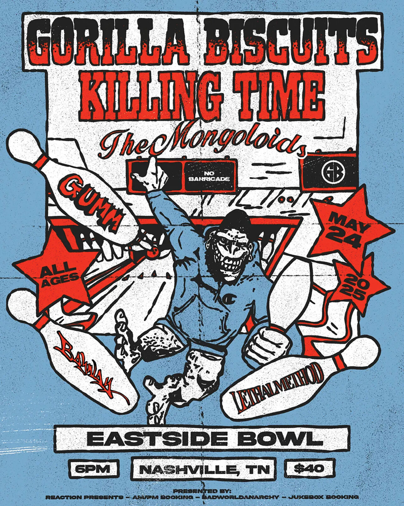 Gorilla Biscuits Eastside Bowl flyer 2025